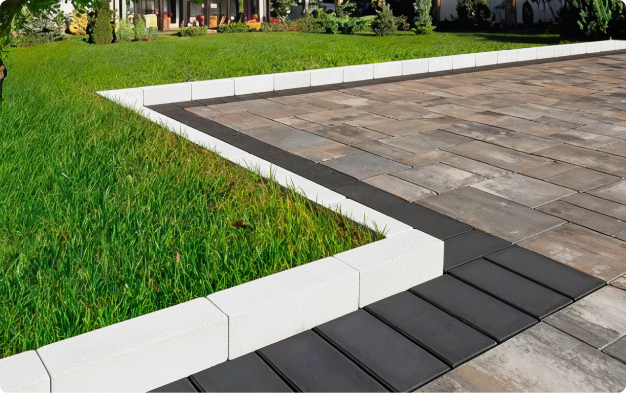 Установка бортового камня